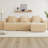 Streamlined Design Modular 3-Seater L-Shape Sectional Boneless Sofa with French Edge Piping, No Assembly Required Velvet Couch with Throw Pillows and Movable Ottoman-655254766