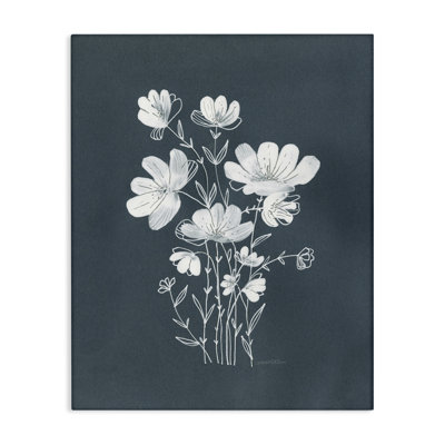 "White Simple Florals", art mural sur toile par Leeza Hernandez