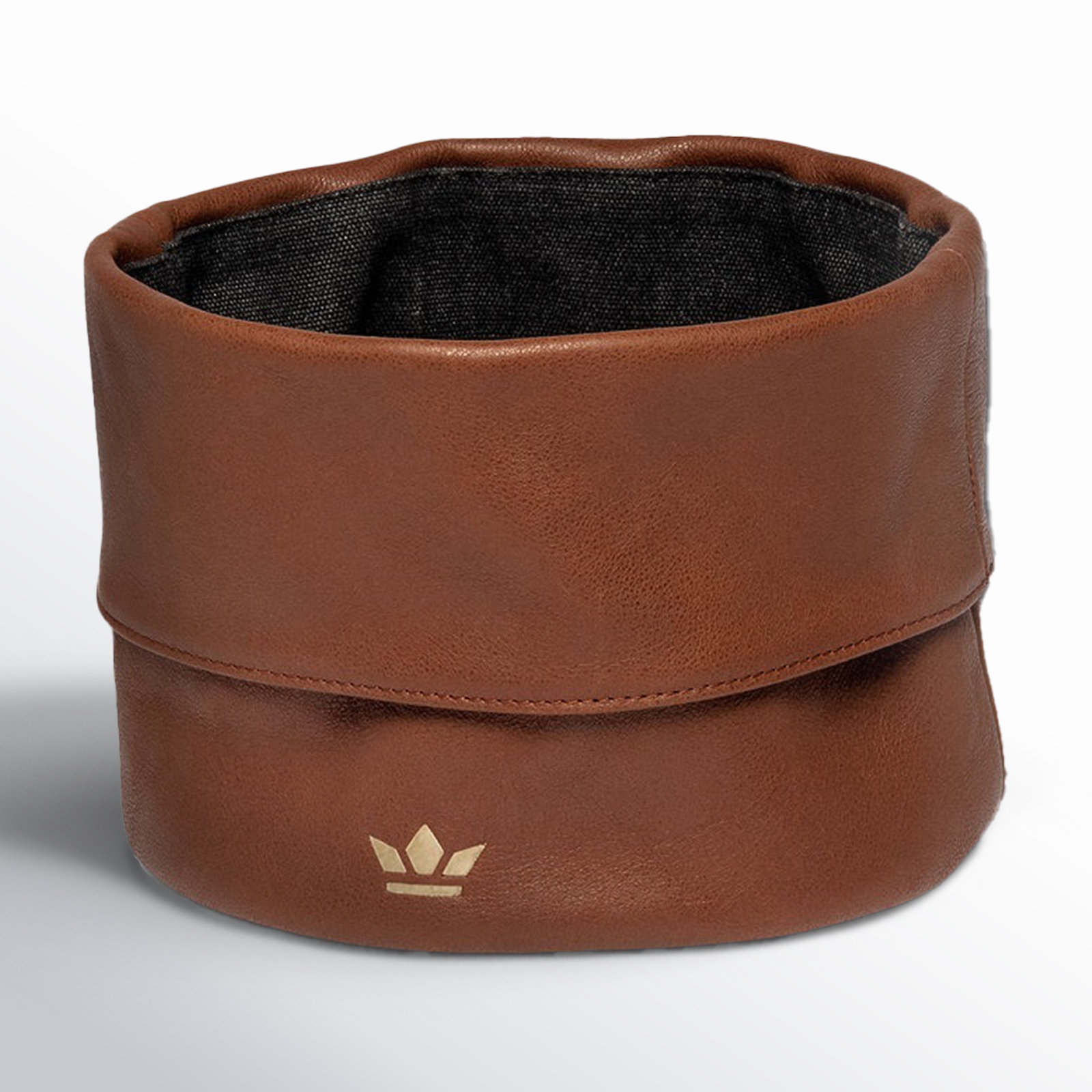 Leather Bread Basket, Cognac