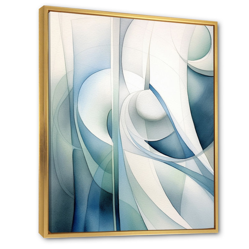 Essence of Simplicity II - Minimalisme, art mural sur toile, Cadre flottant doré, 32" H x 24" W