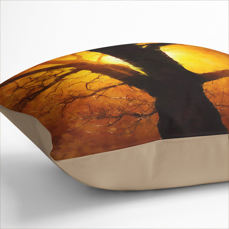 Tree at Sunset Vol.5 Scatter Cushion with Filling, 55cm H x 55cm W x 20cm D, Stone