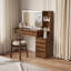 Solid Wood Swivel Dressing Chair-1150176605