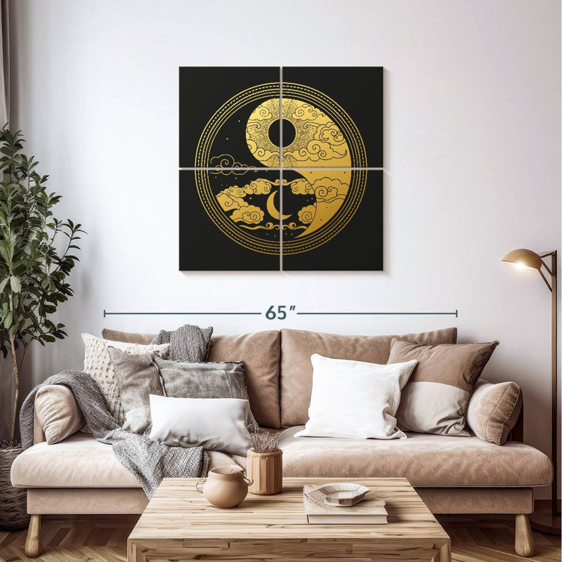 Oriental Yin Yang, H 38 po x l 38 po