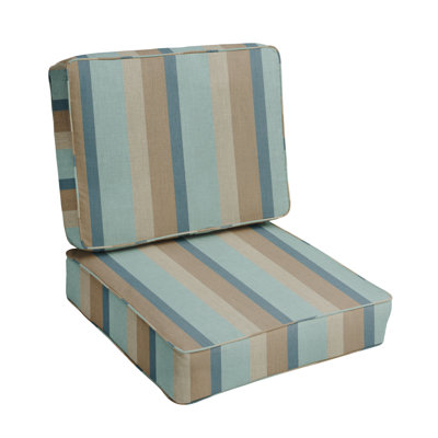 Gateway Mist Sunbrella Outdoor 4'' Dining Chair Seat / Back Cushion