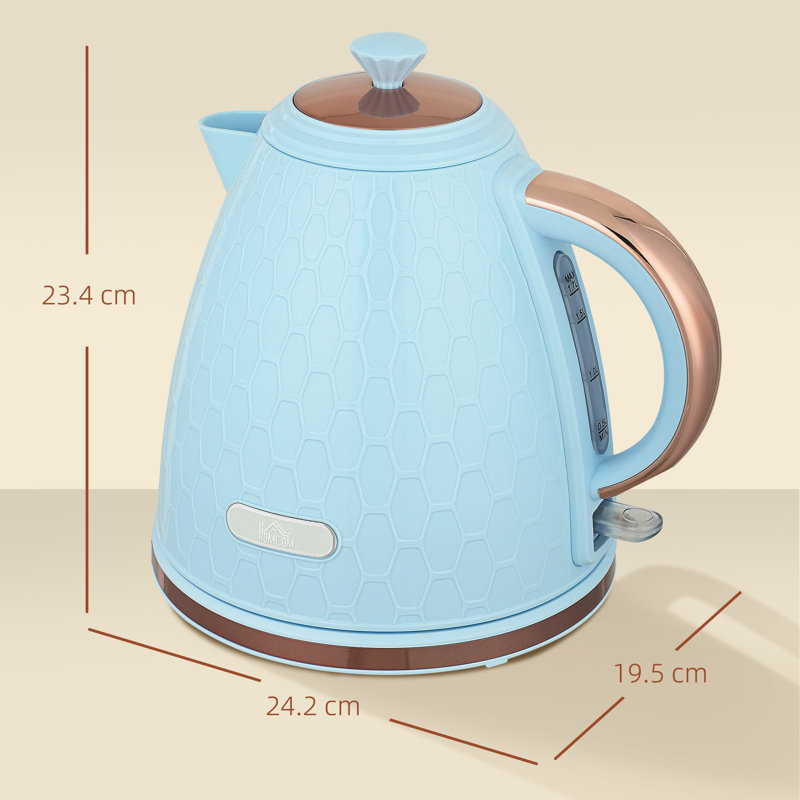 HOMCOM 1.7L Electric Tea Kettle, Blue