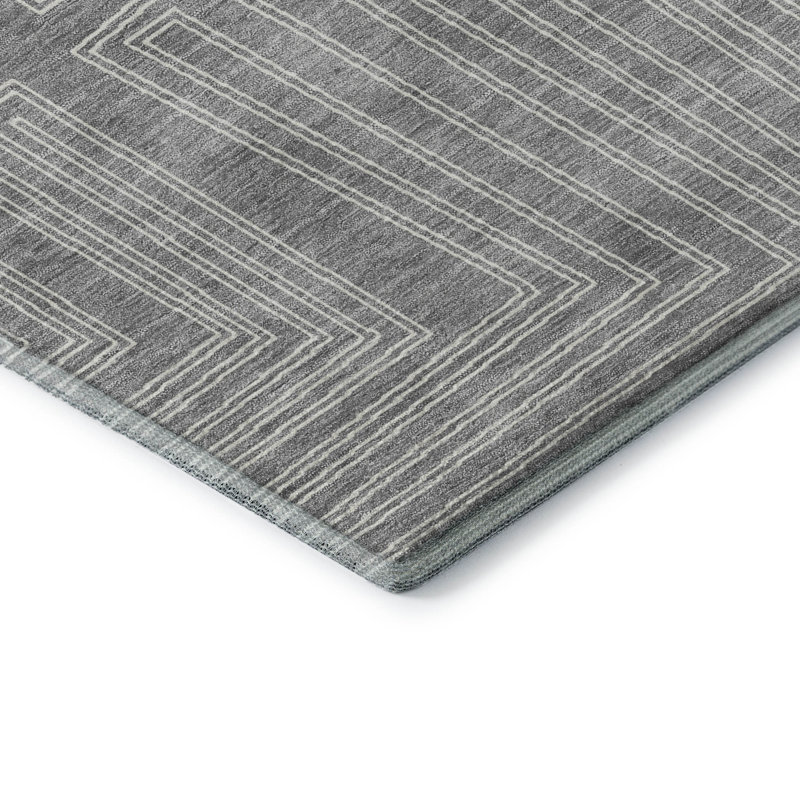 Premium Machine Washable Cortes AMF1045 Geometric Rug, Rectangle 3' x 5'