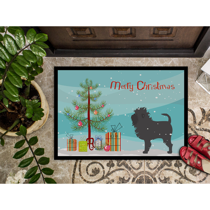 Tapis de porte d’intérieur anti-dérapant affenpinscher, Rectangle 2 pi x 3 pi
