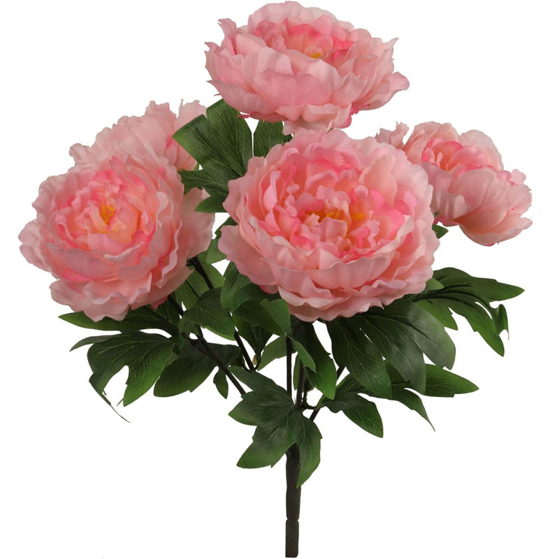 Bouquet de pivoines avec 5 fleurs en soie 20 po - paquet de 3