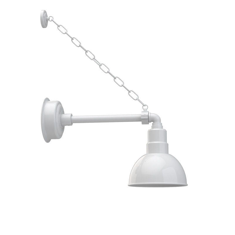 Luminaire de grange d’extérieur à del Dipkarpaz, H 12 po x l 8 po x P 22 po, Blanc