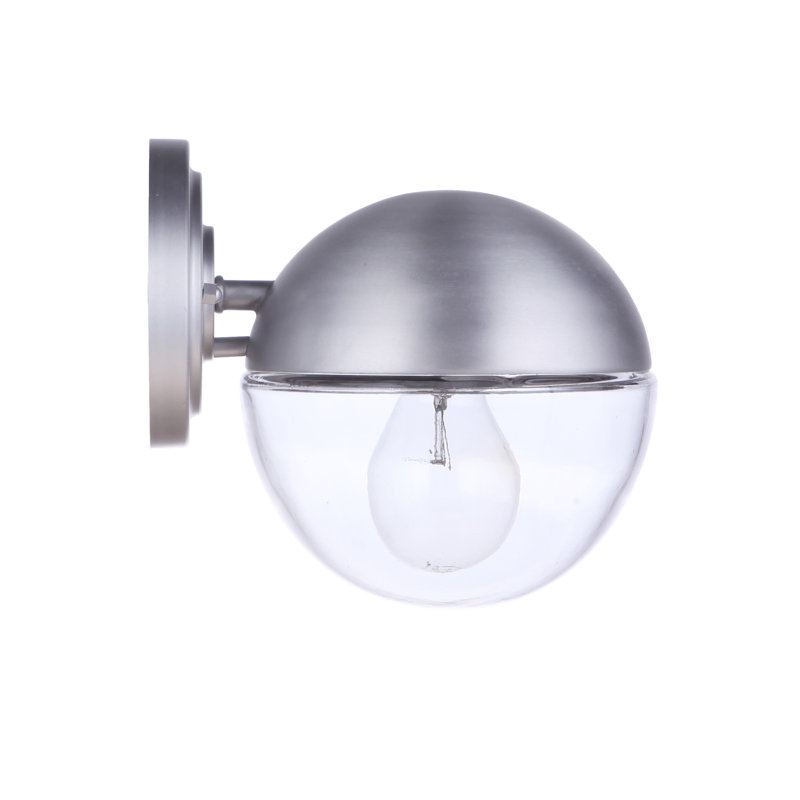 Lanterne murale d'extérieur Evie, Aluminium satiné, H 7,25 po x l 6,5 po x P 7,76 po
