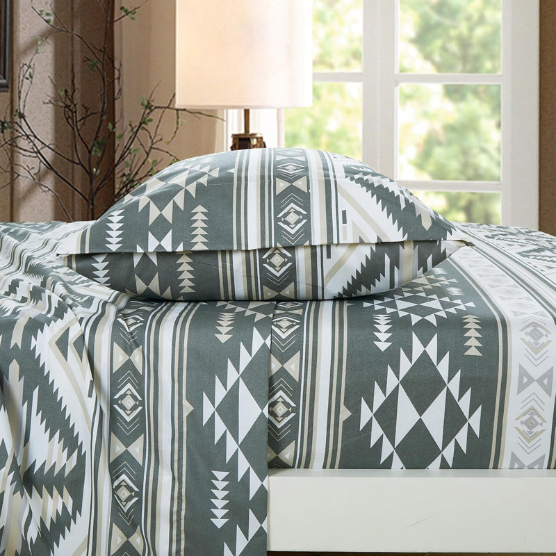 Southwestern Geometric Printed Microfiber Bed Sheet Set