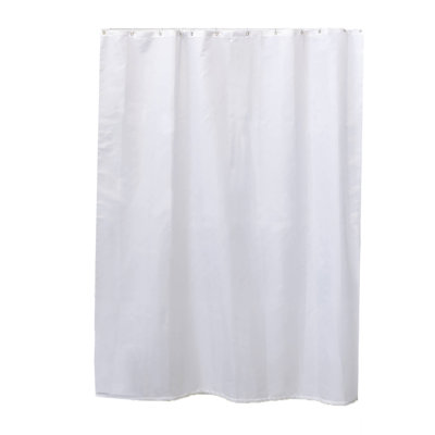 Solid Colors Extra Long Shower Curtain Polyester with Matching Hooks