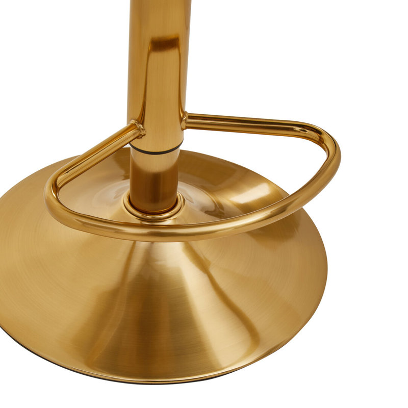 Counter Stool with Metal Frame, Gold, White