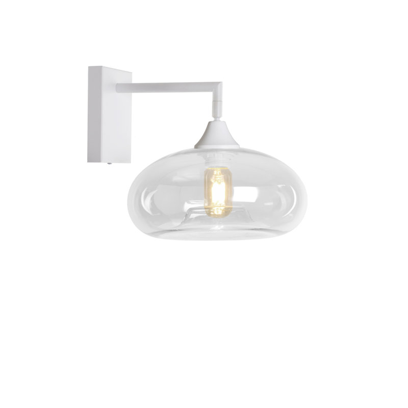 Bonifacio Iron Armed Sconce, White, Clear