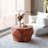 Solid Wood Round Modern Coffee Table – 29.5″ W Drum Design, Walnut Finish, Coffee Table for Living Room-1722144332