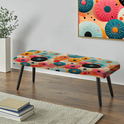 Banc rembourré noir Jaustin - Mid-Century