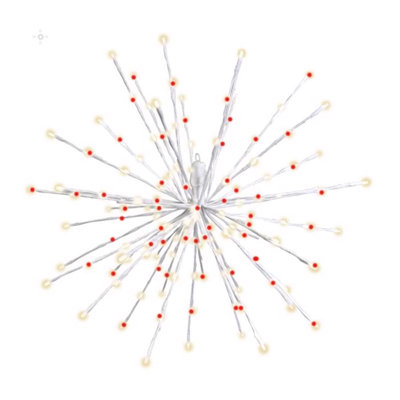 Celebrations LED Red/White 3 in1 Starlight Burst Deluxe 16 in. Hanging Decor