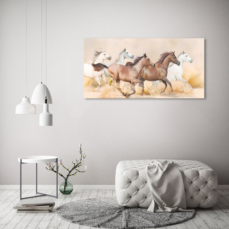 Horses In A Gallop - Wrapped Canvas Print