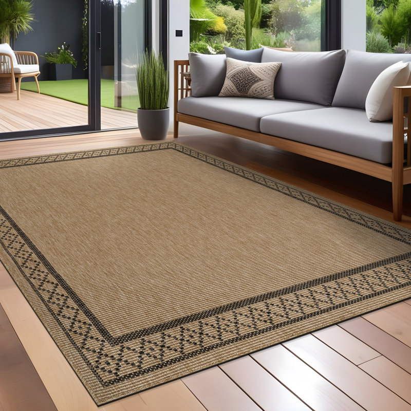 Indoor Outdoor Area Rug, Beige, Rectangle 8' x 10'