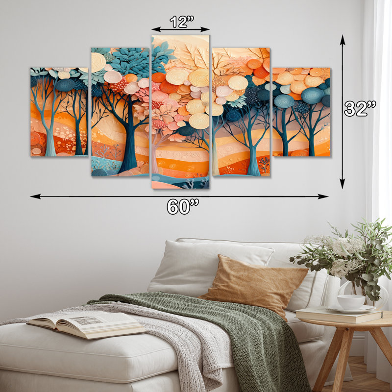 4 saisons forêt arbres Drem Fragments II - art mural saisons - art mural traditionnel toile diamant