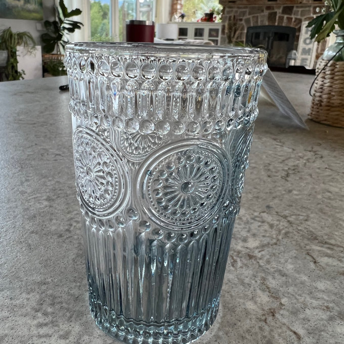 Marqueeta 12.5 Oz. Vintage Textured Smoke Glass (Set of 6) - Clear