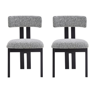 Set Of 2 Side Chair, Upholstered Armless Dining Chairs With Metal Legs