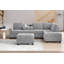 Canapé modulaire moderne avec méridienne réversible, ensemble de canapé en forme de L avec repose-pieds de rangement et deux porte-gobelets pour le salon