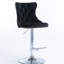 Tabourets de bar en velours noir avec siège réglable et fonction pivotante, base rembourrée moderne pour un îlot de cuisine de pub de maison envoûtant, 2 unités de hauteur-361220001-361220008
