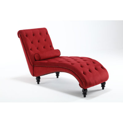 Velvet Upholstered Tufted Chaise Lounge