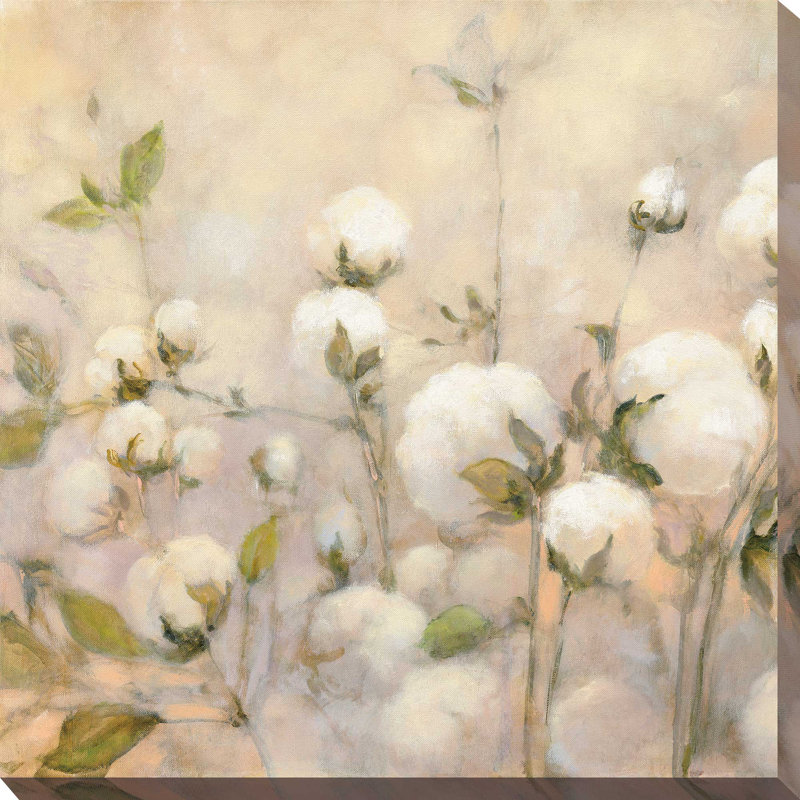 «Cotton Field I», reproduction de peinture acrylique sur toile, H 28 po x l 28 po x P 1,5 po, Toile tendue