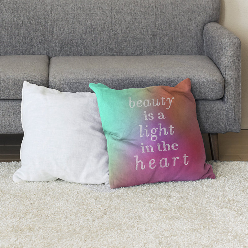 Coussin de sol de beauté inspirant, 40 po x 40 po, Lueur néon