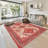 GLN Rugs Vintage Collection - Machine Washable Area Rug, Vintage Washable Rug, Non Slip Area Rug, Low Pile Living Room Rug, Bedroom Rug, Bathroom Rug - Easy Clean (Red and Black Rug)-1914170946