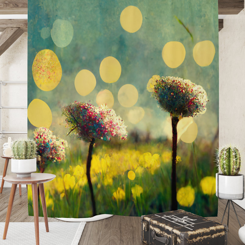 Floral Shower Curtain, 93'' H x 70'' W