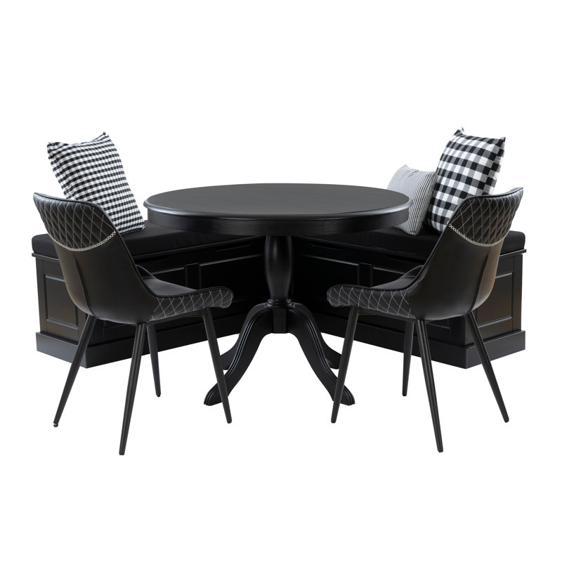 Ensemble de coin-repas 5 pièces Selby, Noir