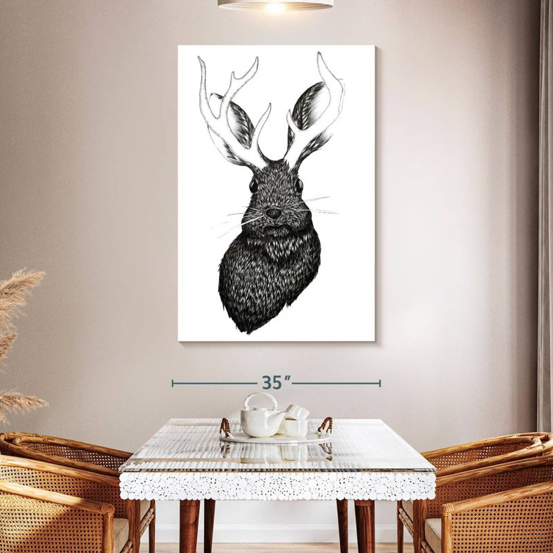 Kelan Adorable Jackalope, 51" H x 34" W