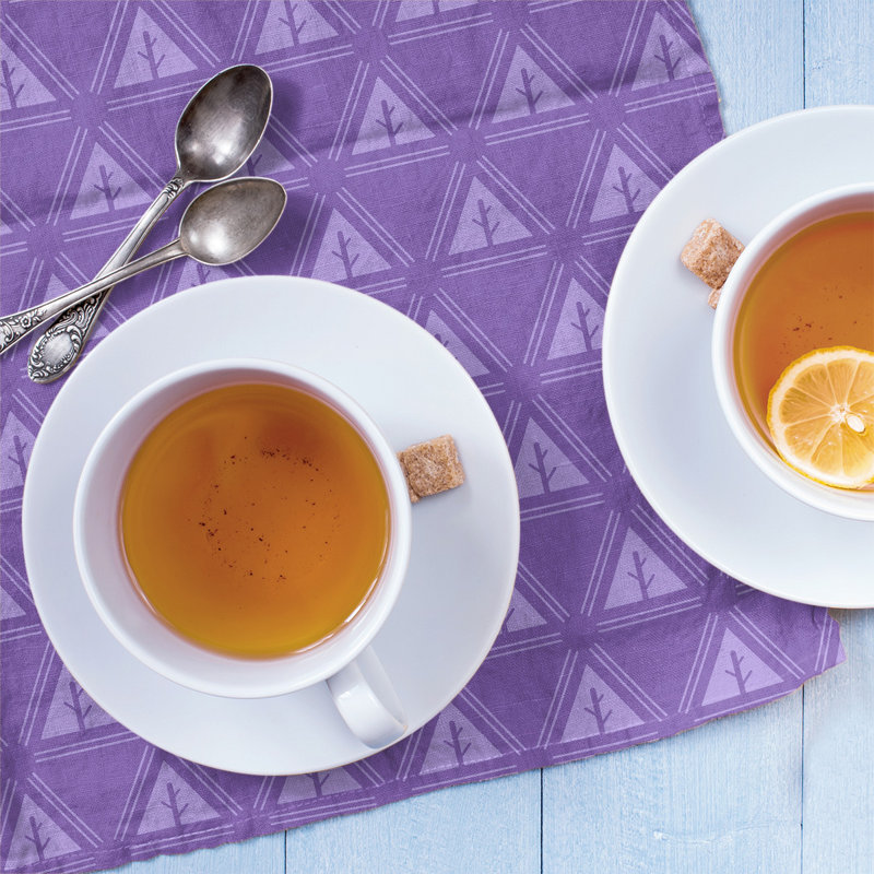 Theo Nath Tea Towel Kitchen Towel, White/Purple, Poly Twill