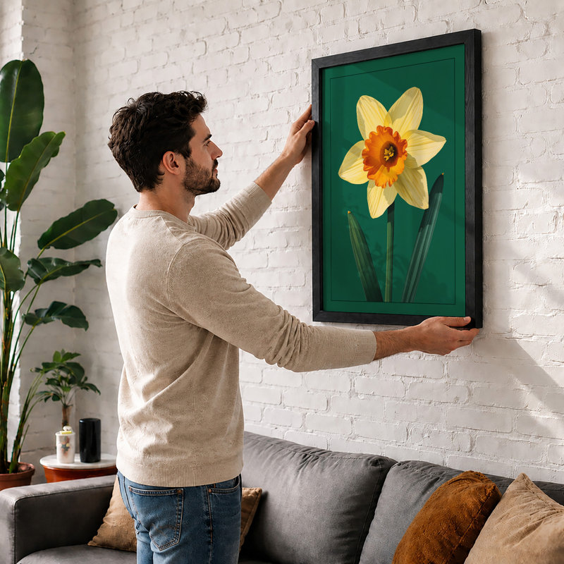 Daffodil Study Botanical - Framed Print, Unframed, A3 - 42.0 x 29.7 cm