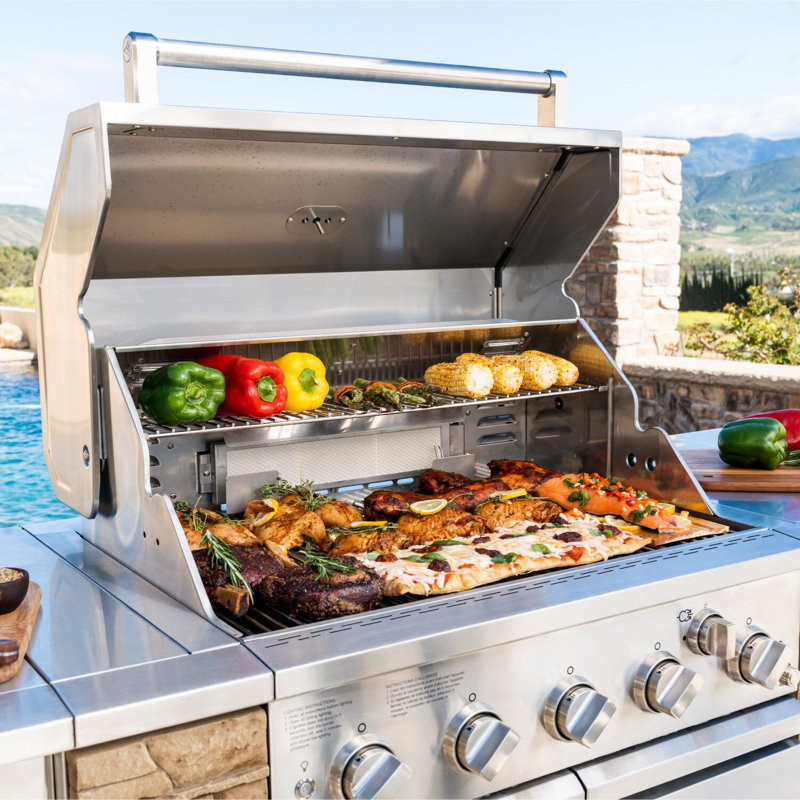 Îlot de barbecue au propane Spire 5 brûleurs avec brûleur arrière Spire
