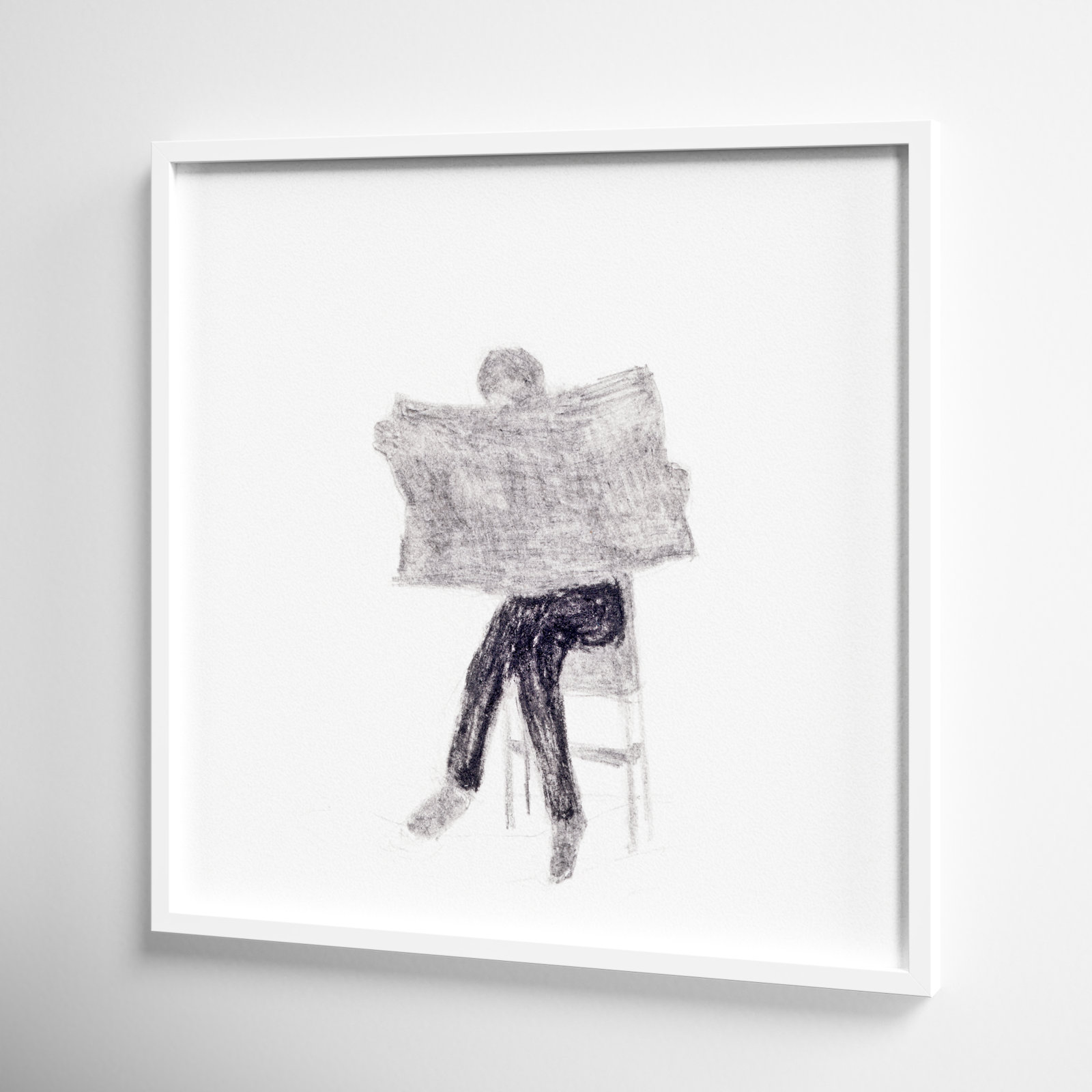 I Read the News Today Painting, 24" H x 24" W, White