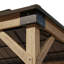 Pavillon de jardin classique en bois massif de 12 pi x 14 pi avec double toit en fer, filet et rideaux-124322657
