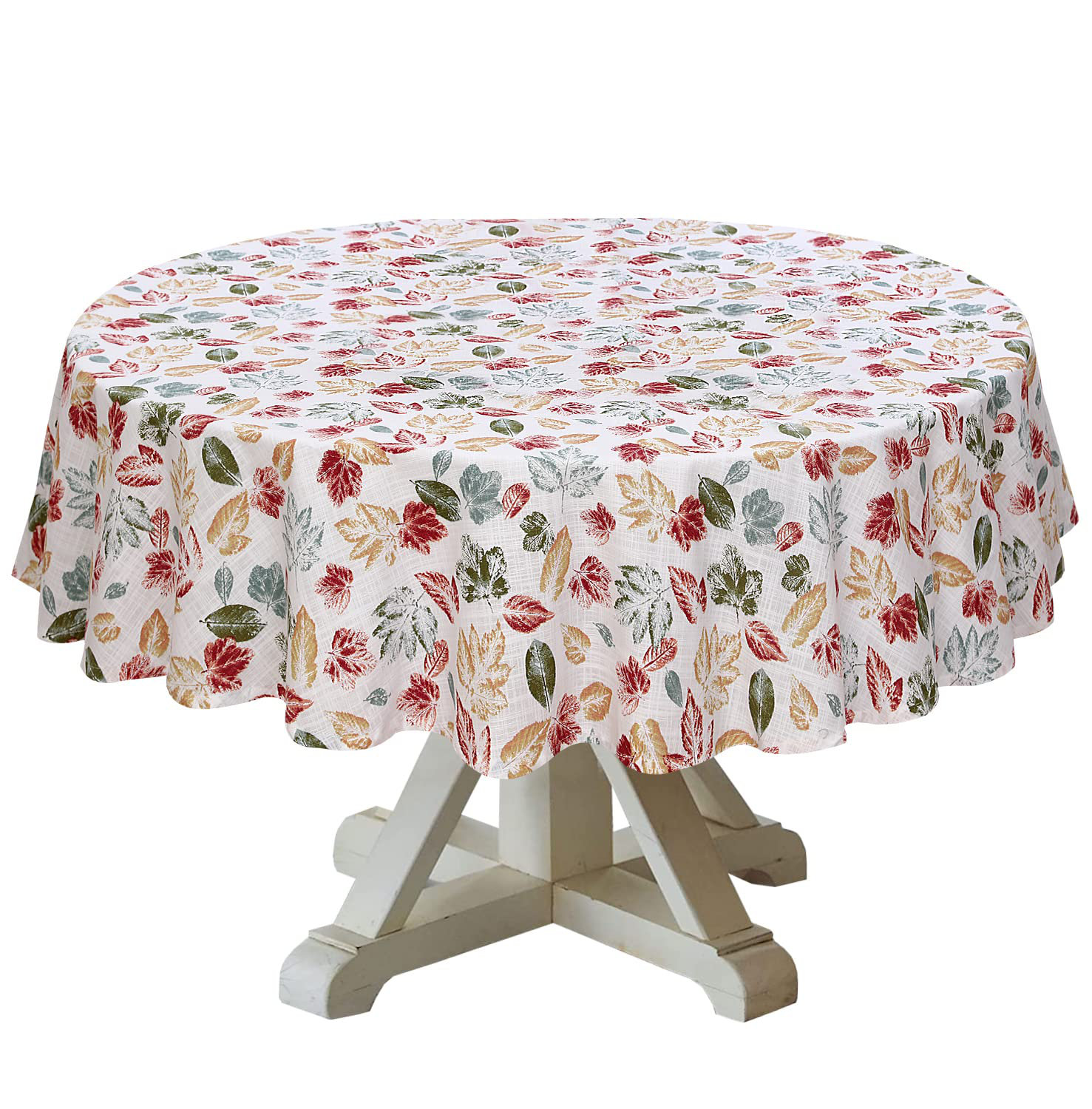 Ruvanti 70 Inch Round Tablecloth 100% Cotton Dining Table Cloth for 4-6 ...