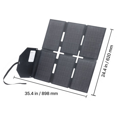 60W Foldable Solar Panel Charger, 16BB N-Type Monocrystalline Solar Panel 24% Efficiency, Lightweight Portable with MC4 Output, Type-C, USB-A & DC Ports for Power Stations Camping Hiking