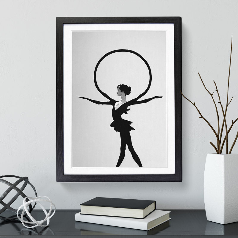 Monochrome Ballerina No.3 - Single Picture Frame Print, Black, 46cm H x 34cm W x 2cm D