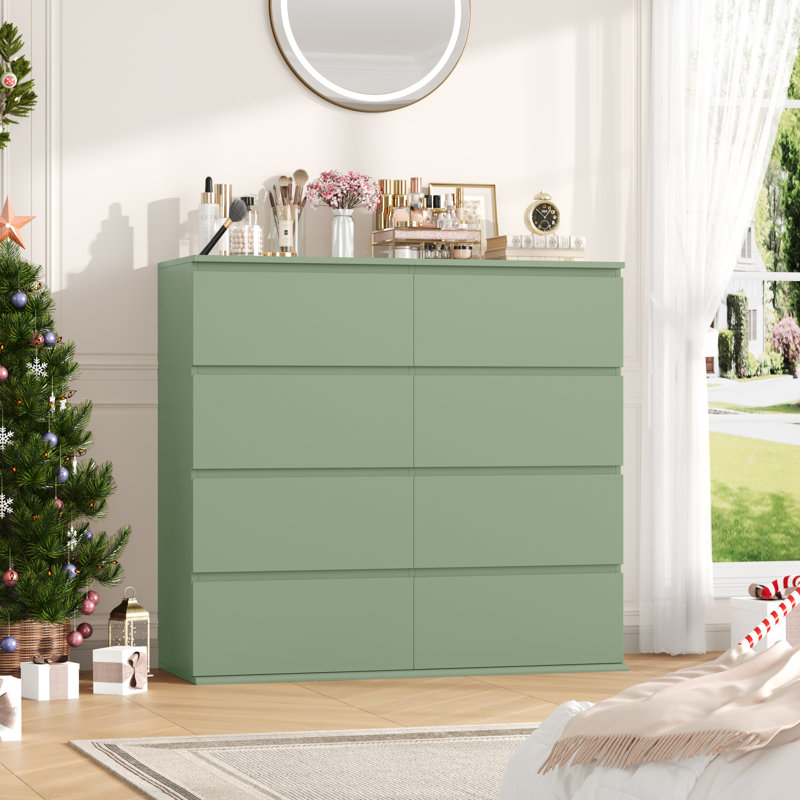 Commode double 8 tiroirs l 41,3 po, Vert