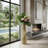 Contemporary Textured Cylinder Metal Tall Floor Vase for Home Tabletop Display - Tall table Vase for Entryway & Living Room Flower Arrangement - Gold-571956780-571956771