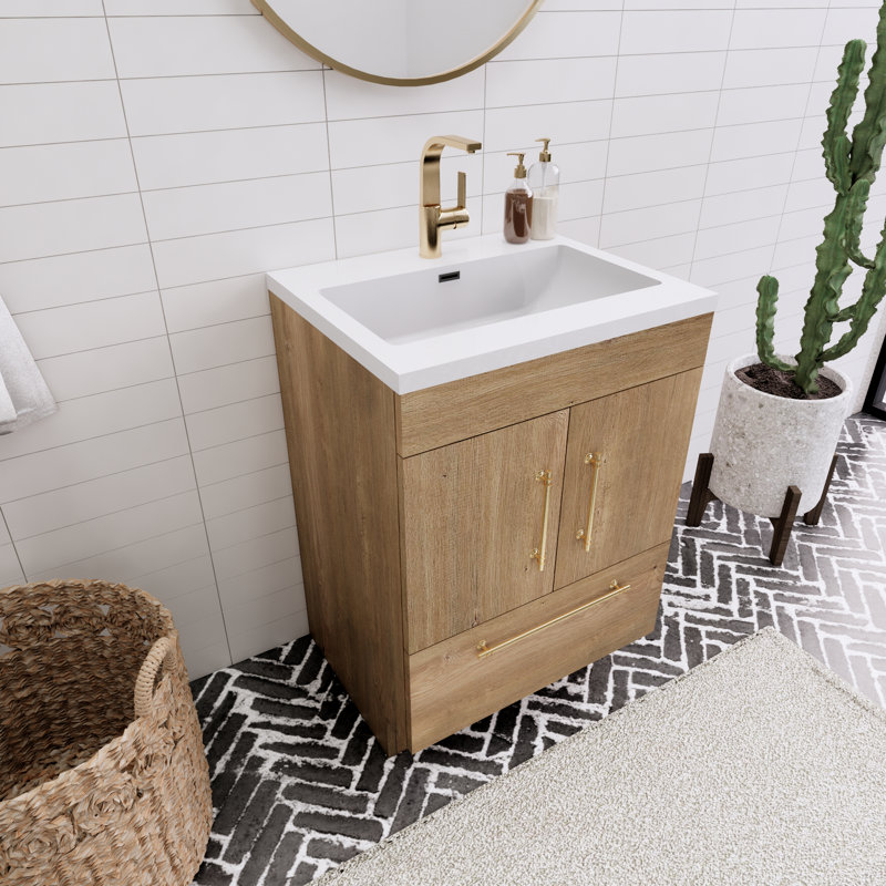 Spring 24" Single Bathroom Vanity, Teak Oak