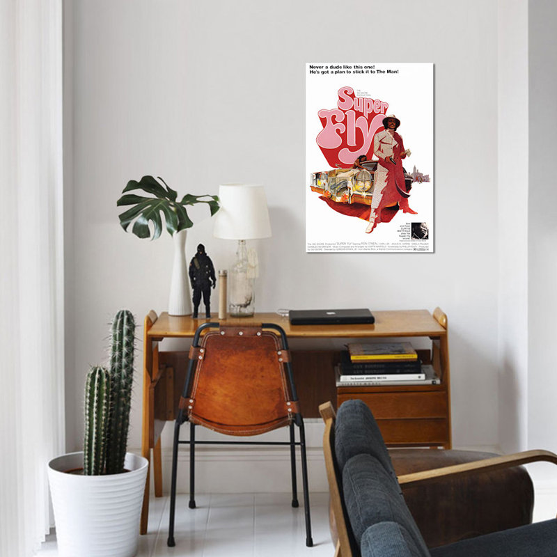 «Super Fly Film», affiche imprimée sur toile, H 12 po x l 8 po x P 0,75 po, Pas de tapis, Toile tendue