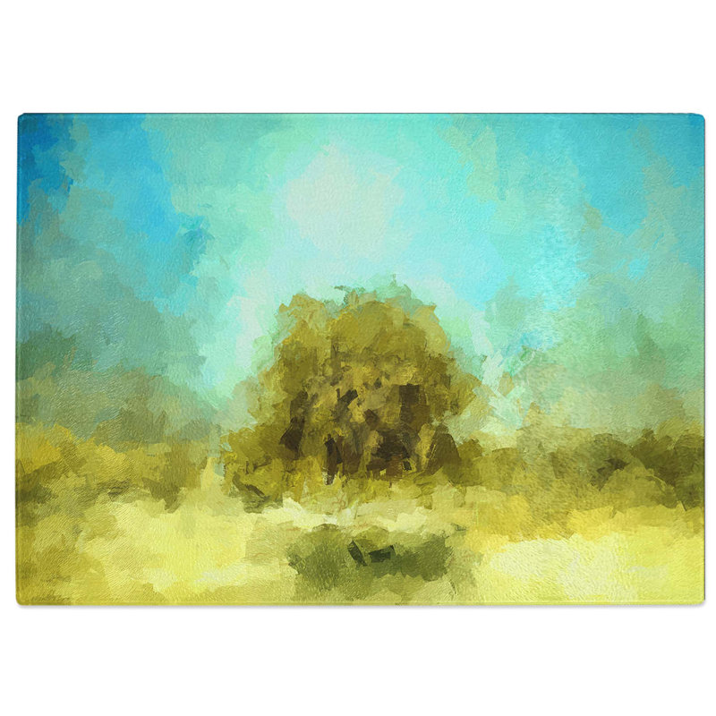 Tempered Glass Tree Chopping Board, 39 cm W x 28.5 cm L
