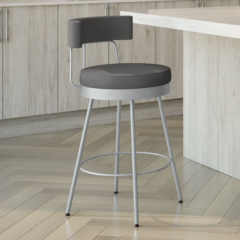 Tabouret de bar et de comptoir Corrigan Studio® Leatri, Noir, Tabouret de bar (siège d'une hauteur de 30,75 po)