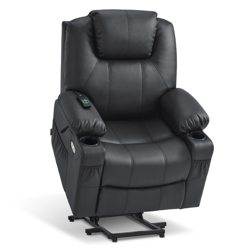 87.9cm Wide Lift Assist Standard Recliner with Massager, Black 